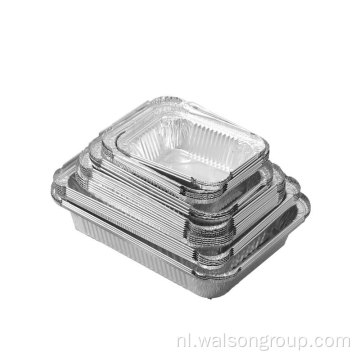 Zilveren rechthoekige aluminiumfoliecontainer